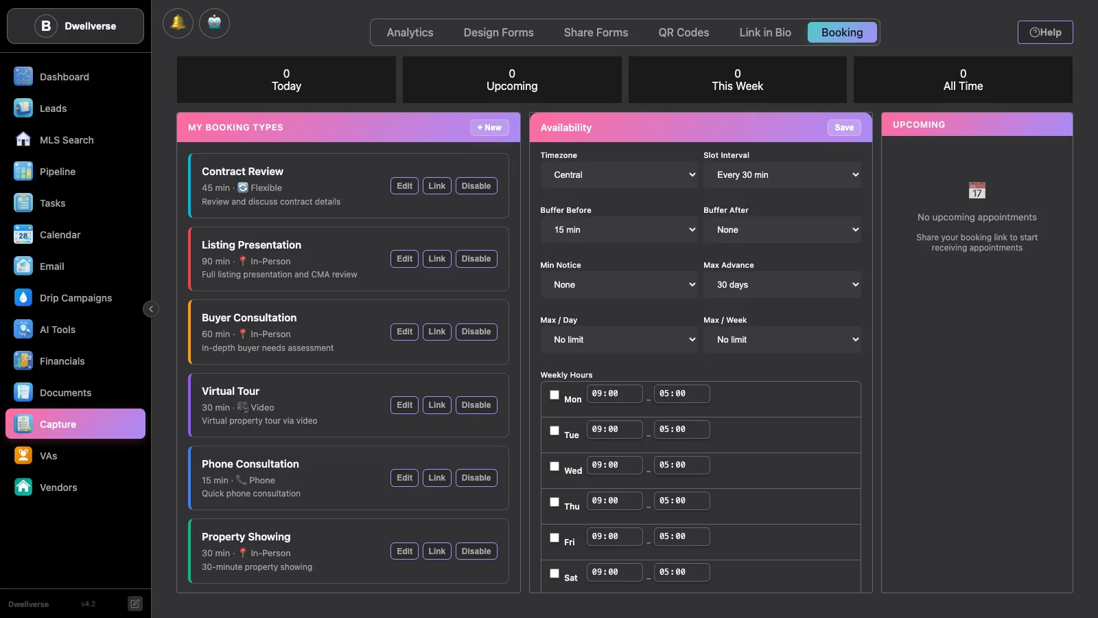 Booking system for real estate showings in Orba CRM